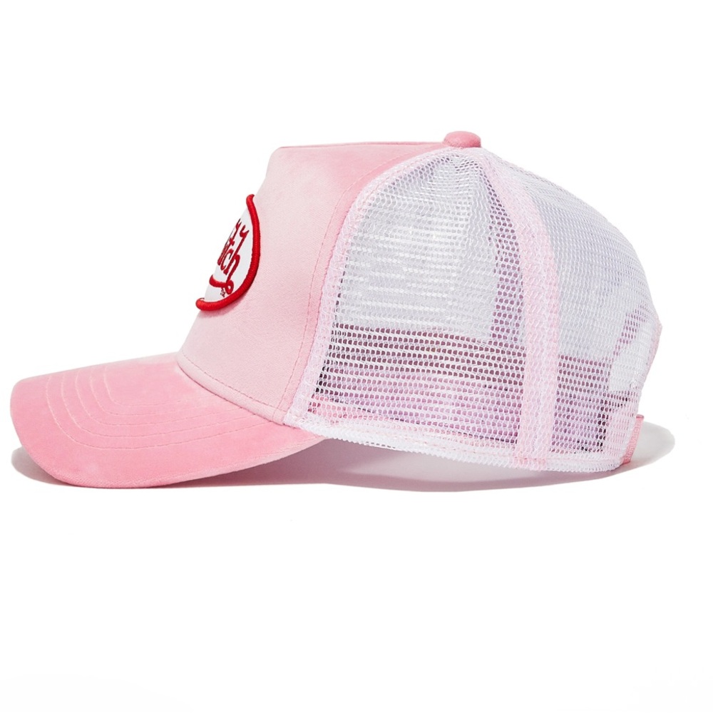 Von Dutch Pink Velvet Trucker Hat